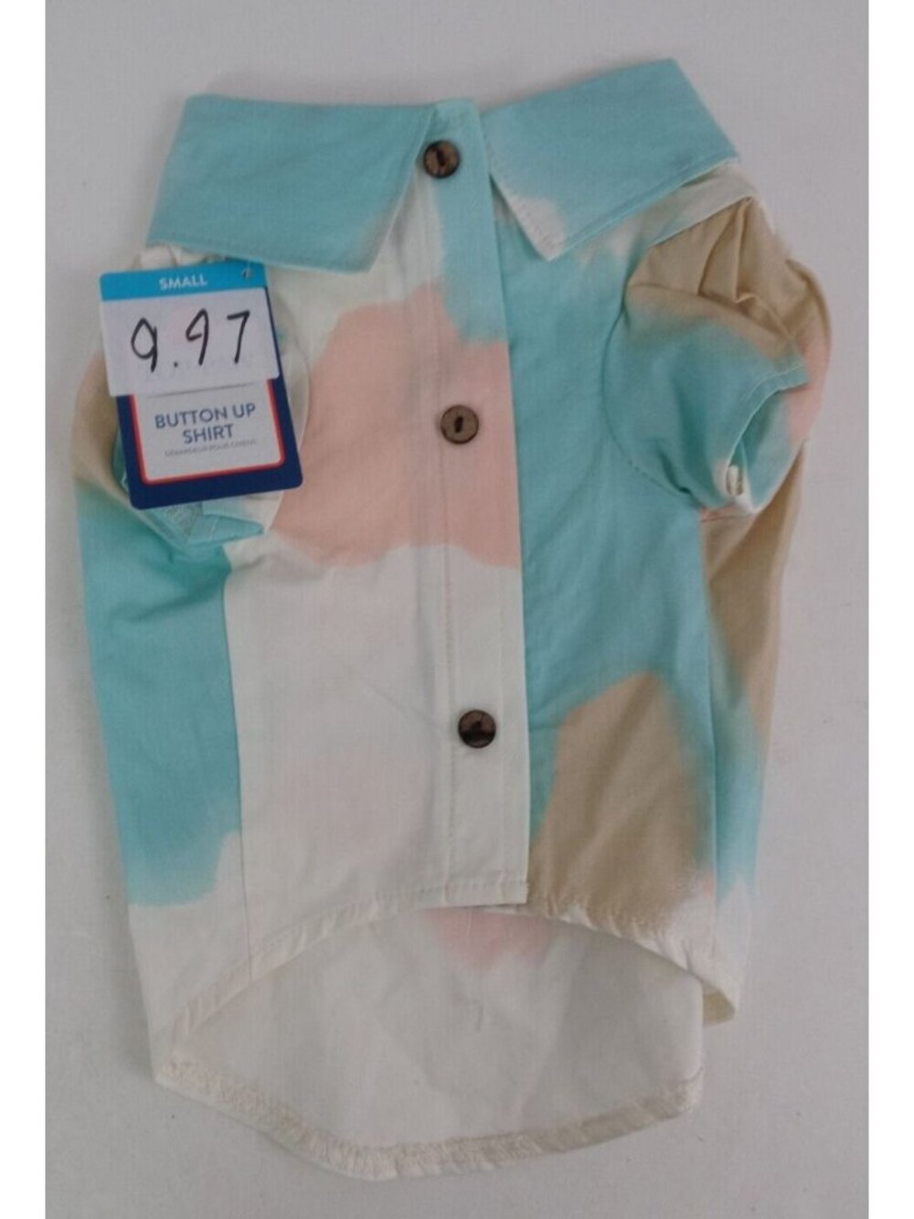 NWT Top Paw Tie Dye Button Up Collared Dress Shirt for Dogs Size S